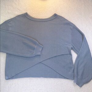 Lululemon Reversible Crossover Sweater Chambray Blue Size 12